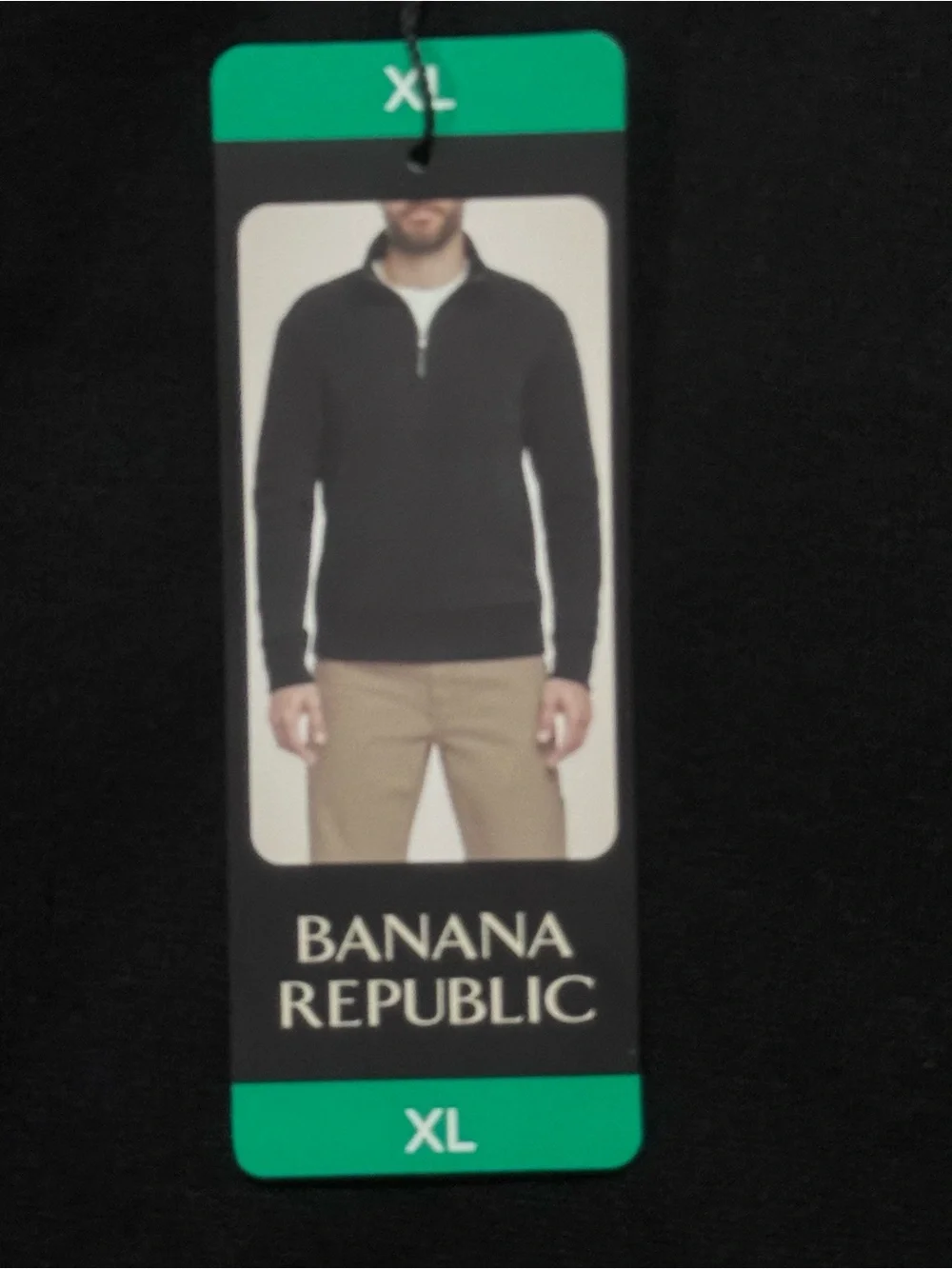 Banana Republic Men's Black Half-Zip Mock Neck Sweater